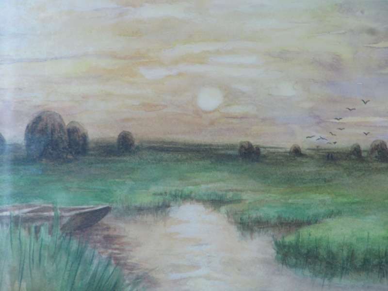 Marsh At Sunset (After Bricher) 