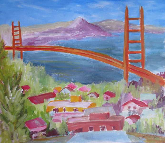 Sketch of the Golden Gate Bridge   